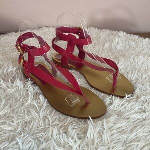 KORS Michael Kors Fuchsia Pink Strappy Thong Sandals